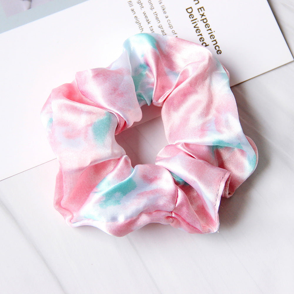 Simple Cloth Satin Tie-dye Children Large Intestine Ring Hair Accessories Headdress