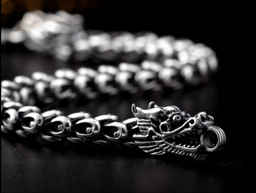 S925 silver bold domineering men's faucet bracelet