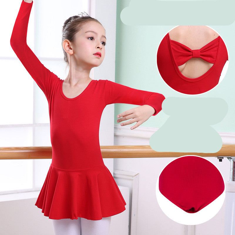 Children's Dance Clothes, Girls' Practice Clothes, Girls Short-sleeved Tutu