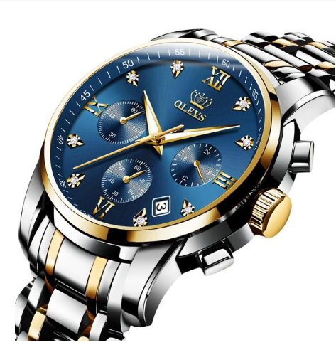 Luxury Brand Men Watches Chronograph Stainless Steel Waterproof Quartz Wristwatches Man Date Clock Blue Dial Relogio Masculino