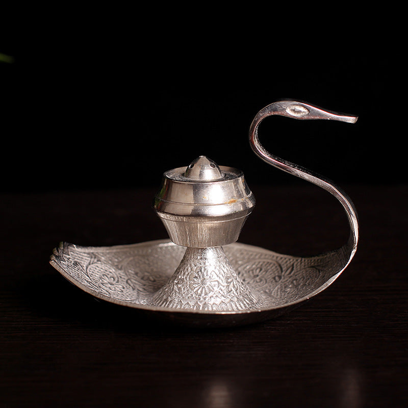 Handmade Silver Swan Copper Incense Holder Line Aroma Diffuser