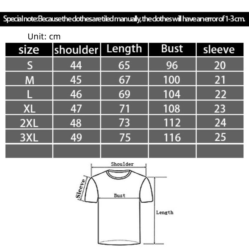 Men's 3D Digital Printing Casual Round Neck Short Sleeves T-shirt