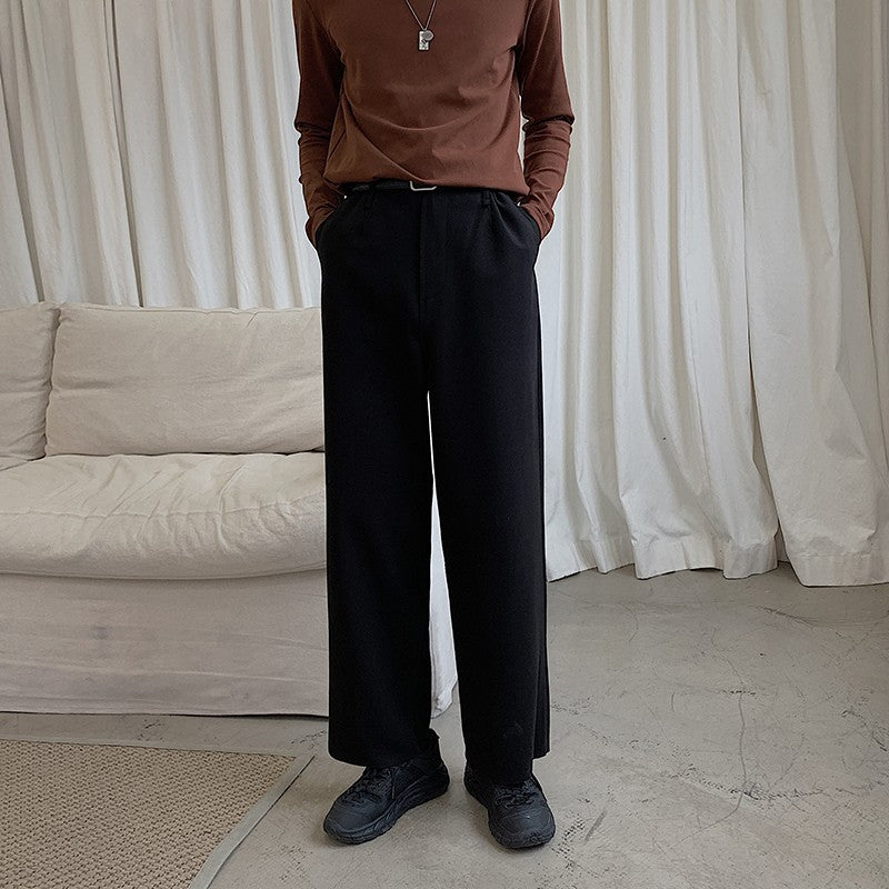 American-style Retro Brown Wide-leg Pants