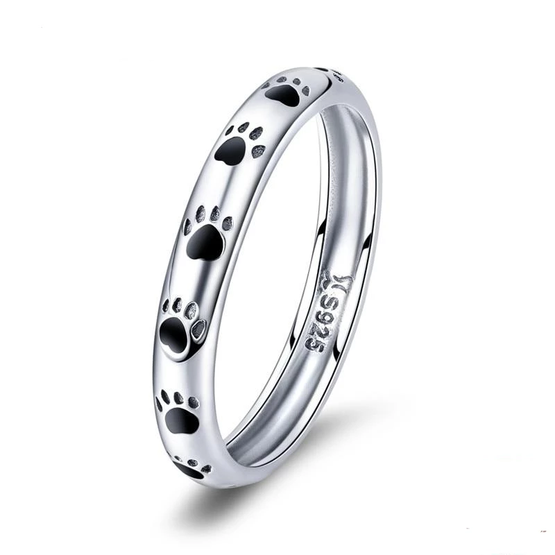 Ring with engraved puppy footprints Puppy Kisses