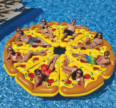 Inflatable Pizza Sleeping Bed Water Hammock Lounger Chair Float Swimming Pool Toys