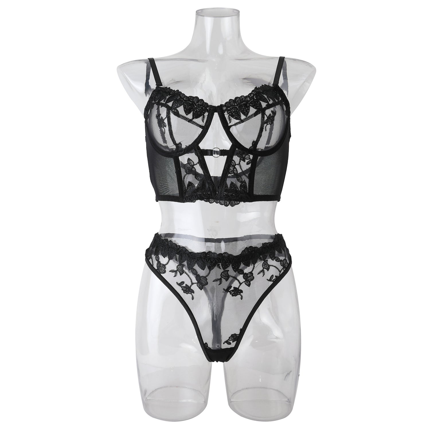 Embroidered Steel Ring Fishbone Bra Underwear Vest Style