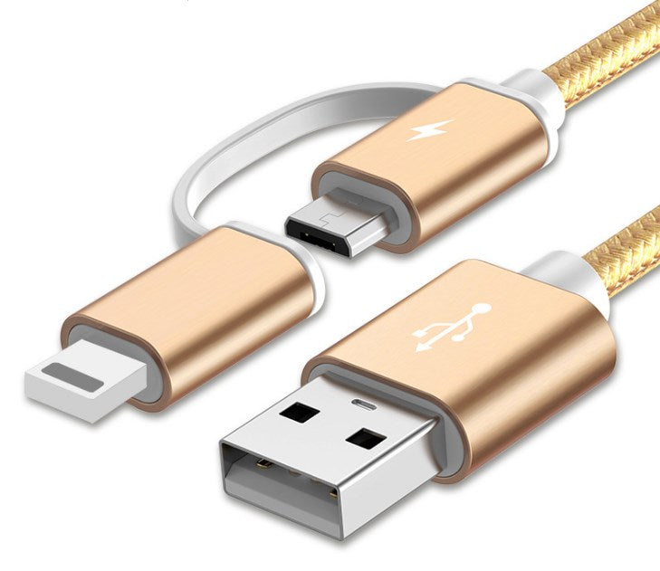 100cm 2A Fast Charger Cable 2 IN 1 USB Type C Micro USB Braided Cord For Mate 8 S 9 10 Pro P8 P9 P10 Lite P20 Honor 7 8 9