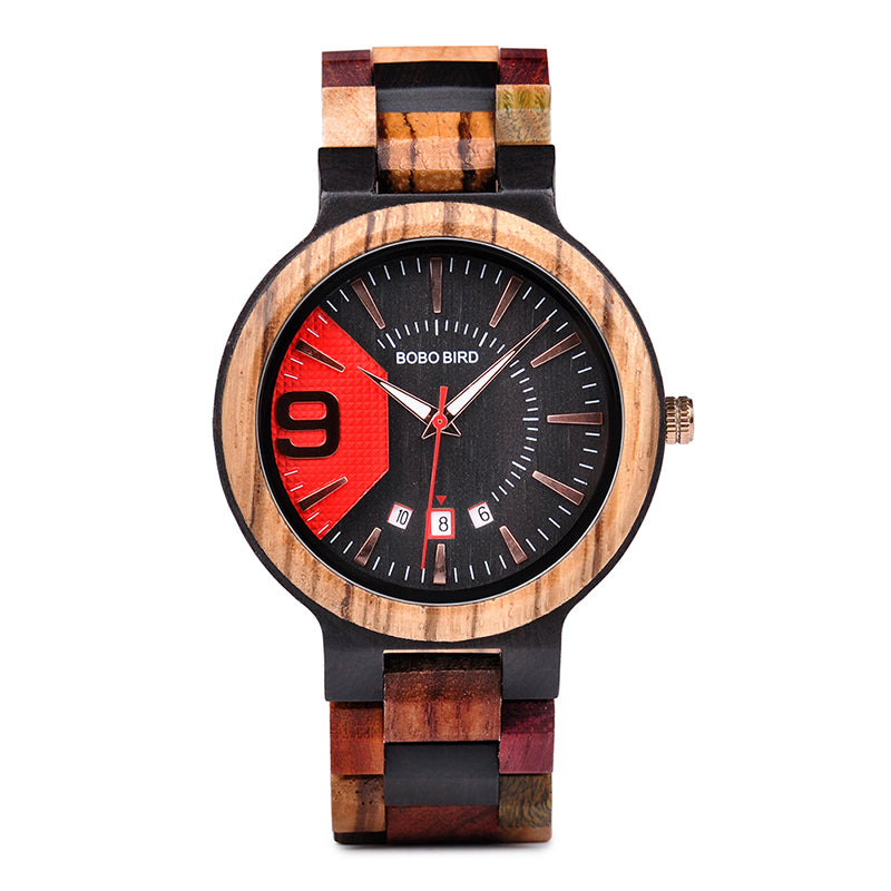 full wood quartz calendar waterproof watch men's watch wood table men's watch