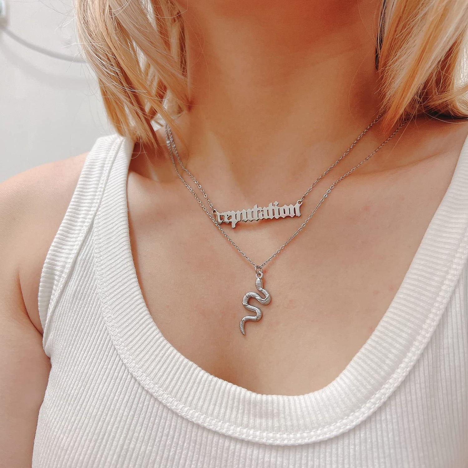 Fashion Titanium Steel All-match Letters Necklace