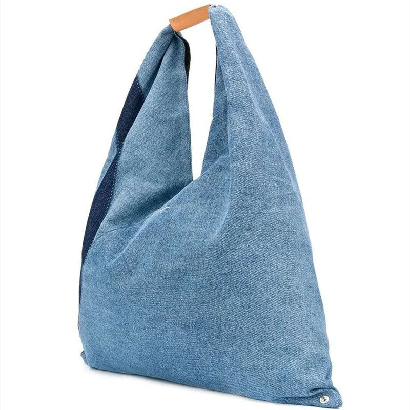 Women's Fashion Large Capacity Blue Denim Printing Handbag