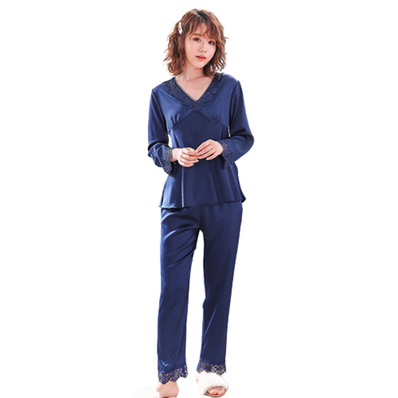 Ice Silk Summer Couple Pajamas Spring And Autumn