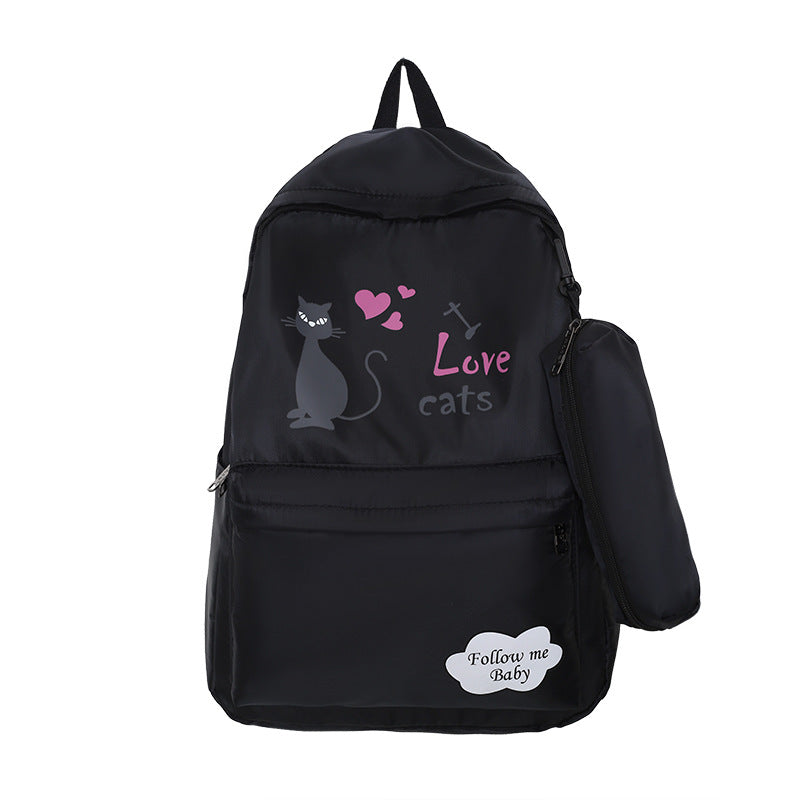 Female Cartoon Print Large-capacity Backpack