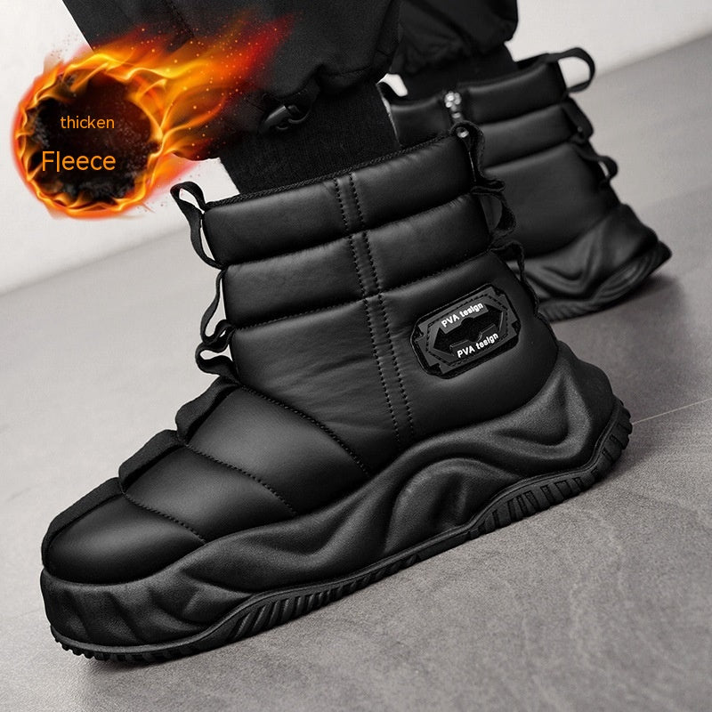 High-top Snow Boots Fur Men's Warm Slugged Bottom Cotton Shoes