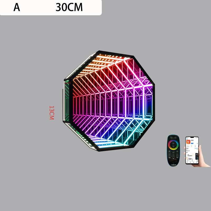 Modern Creative Abyss Melaleuca Mirror Colorful Wall Lamp Octagon