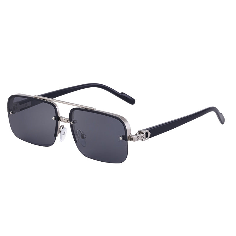 European And American Retro Metal Double Beam Sunglasses