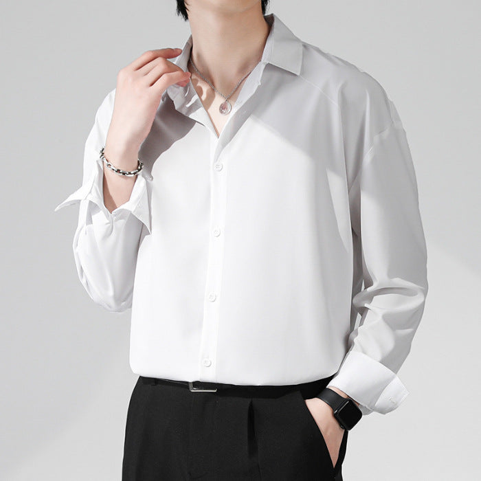 Shirt Men's Loose Long Sleeve Non-ironing Drape