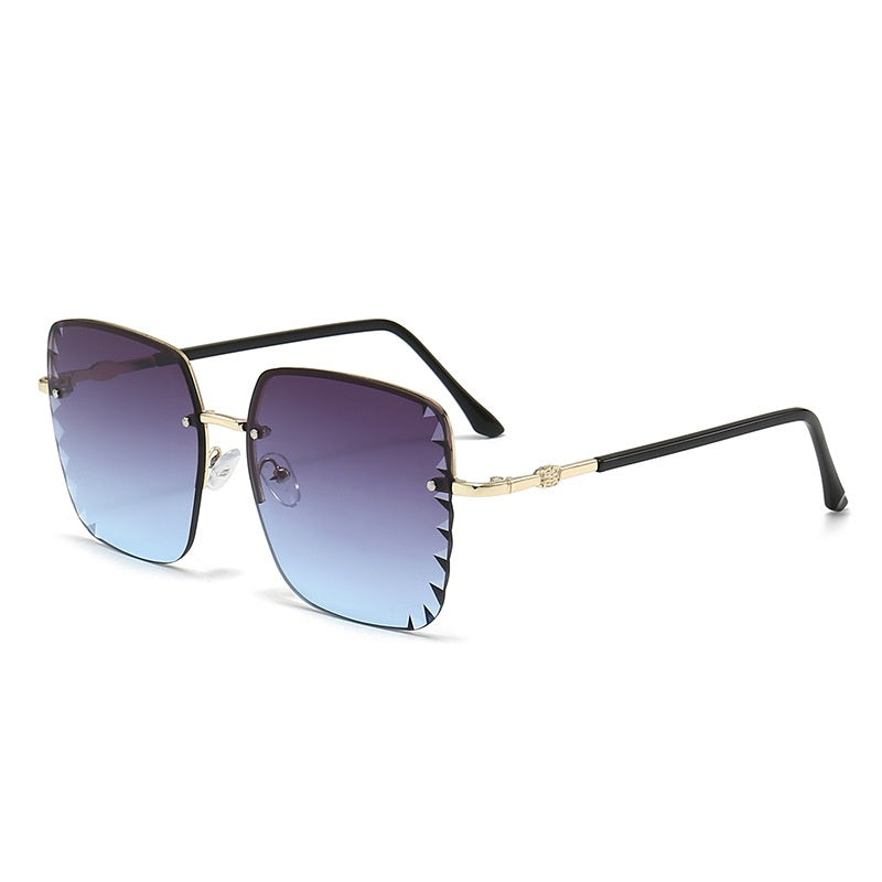 High Sense Semi-rimless Sunglasses To Make Big Face Thin-looked Women