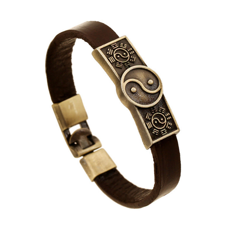 Women's Fashion Retro Alloy Cattle Leather Bracelet