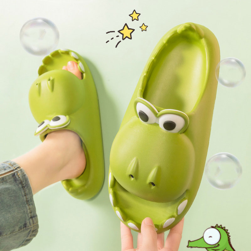 Kids Dinosaur Slippers Wholesale Summer Cartoon Parent Child Outdoor Home EVA Sandals Women Men Kids Cute Slippers Baby Shoes