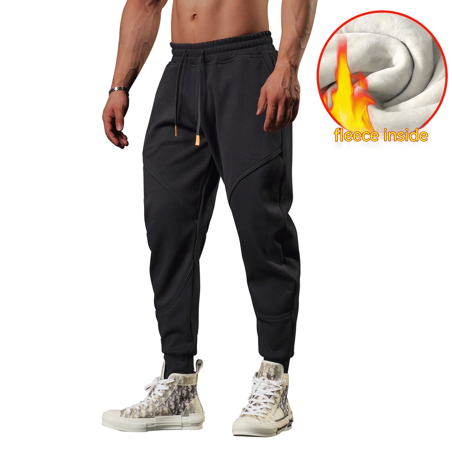 Warm Leisure Outdoor Track Sweatpants Men's Loose Tappered