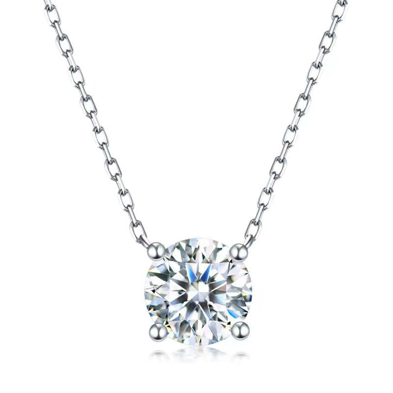 Stainless Steel Single Zircon Simple Temperamental All-match Personality Necklace