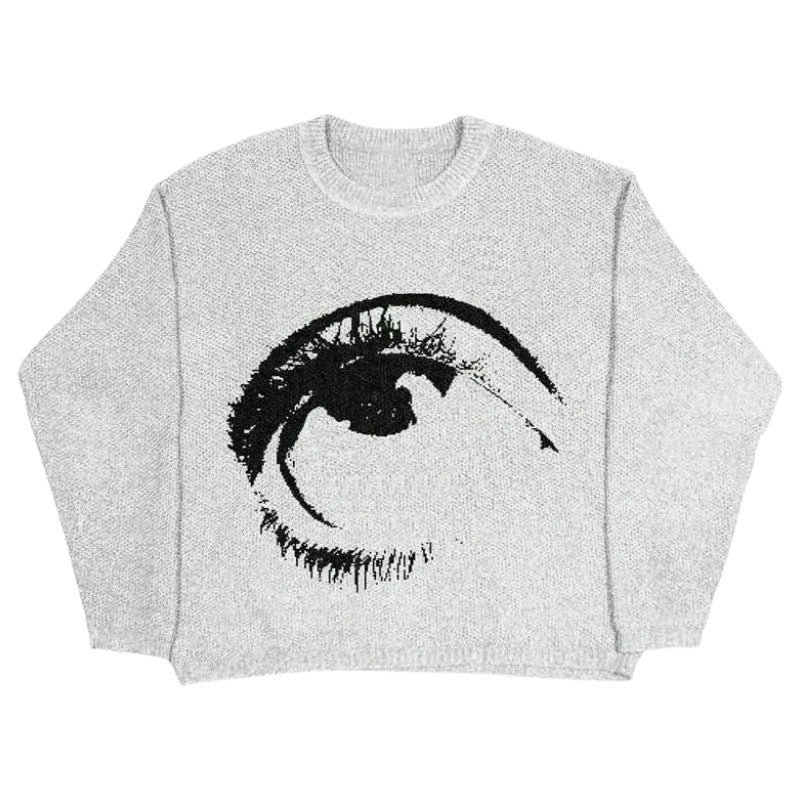 Punk Hip Hop Style Round Neck Sweater V-neck Sweater