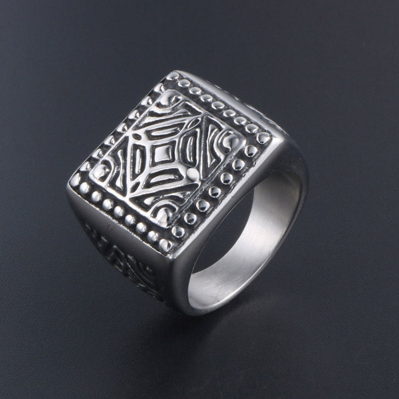 Personalized Men's Trendy Square Ring