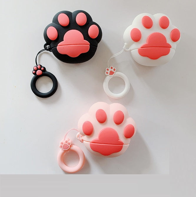 Cute Cartoon Cat Paw Bluetooth Earphone Case